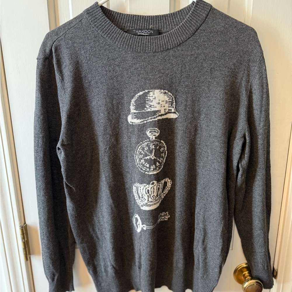 Thakoon Charcoal Graphic Crewneck Sweater